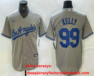 Men's Los Angeles Dodgers #99 Joe Kelly Grey Alternate Cool Base Jersey 11