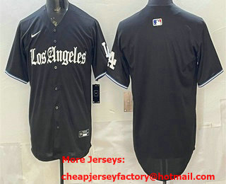 Men's Los Angeles Dodgers Blank Black Gothic Edition Vapor Premier Limited Stitched Jersey