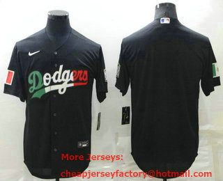 Men's Los Angeles Dodgers Blank Black Mexico 2020 World Series Cool Base Nike Jersey