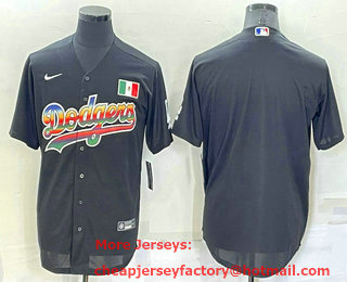 Men's Los Angeles Dodgers Blank Black Mexico Cool Base Nike Jersey