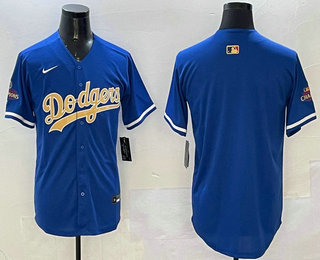 Men's Los Angeles Dodgers Blank Blue Gold 2025 Collection Limited Stitched Jersey