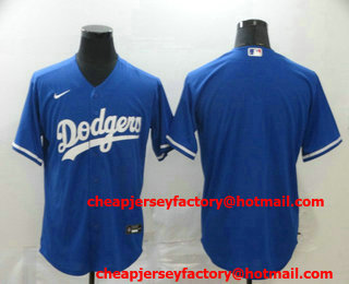 Men's Los Angeles Dodgers Blank Blue Stitched MLB Cool Base Nike Jersey