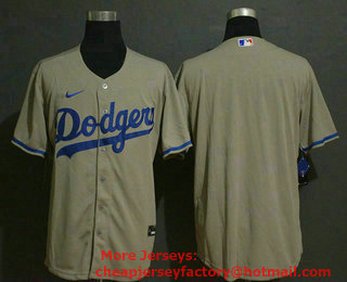 Men's Los Angeles Dodgers Blank Gray Stitched MLB Cool Base Nike Jersey