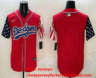 Men's Los Angeles Dodgers Blank Red Limited Stitched Jersey