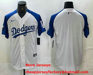 Men's Los Angeles Dodgers Blank White Blue Fashion Stitched Cool Base Limited Jersey 11