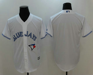Men's Toronto Blue Jays Blank White Home Stitched MLB Cool Base Jersey