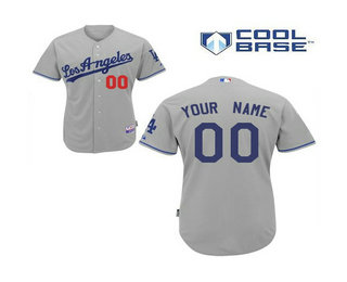 Men's Los Angeles Dodgers Customized Authentic Grey Road Cool Base MLB Jersey