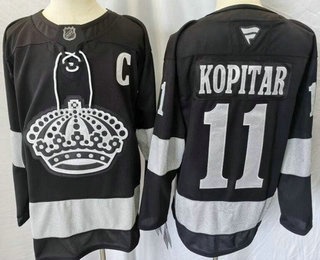 Men's Los Angeles Kings #11 Anze Kopitar Black Alternate 2025 Authentic Jersey