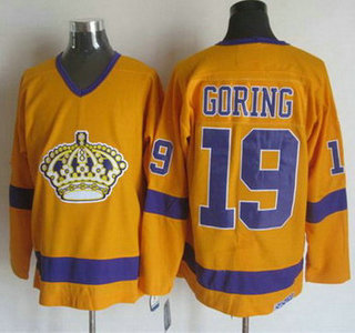 Men's Los Angeles Kings #19 Butch Goring 1970-71 White CCM Vintage Throwback Jersey