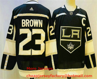 Men's Los Angeles Kings #23 Dustin Brown Black Stitched NHL Jersey