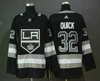Men's Los Angeles Kings #32 Jonathan Quick Black Drift Fashion Adidas Stitched NHL Jersey