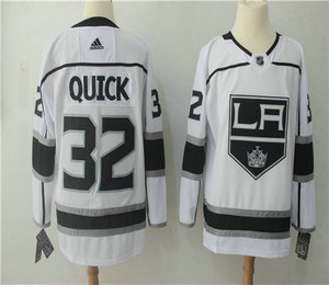 Men's Los Angeles Kings #32 Jonathan Quick White 2017-2018 Hockey Stitched NHL Jersey