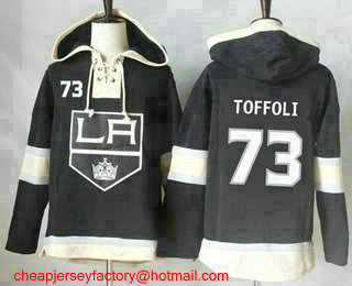 Men's Los Angeles Kings #73 Tyler Toffoli Black Sawyer Hooded Sweatshirt Stitched NHL Jersey