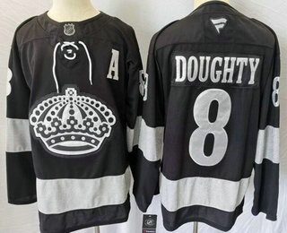 Men's Los Angeles Kings #8 Drew Doughty Black Alternate 2025 Authentic Jersey