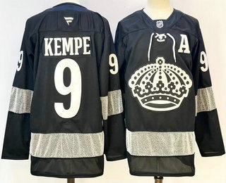 Men's Los Angeles Kings #9 Adrian Kempe Black Alternate Authentic Jersey