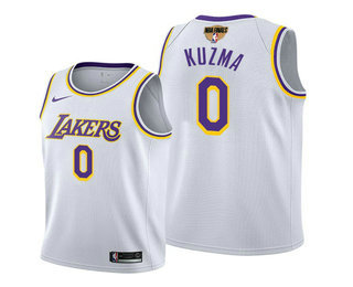 Men's Los Angeles Lakers #0 Kyle Kuzma 2020 White Finals Stitched NBA Jersey