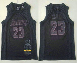Men's Los Angeles Lakers #23 LeBron James MVP Black 2019 Nike Swingman Stitched NBA Jersey