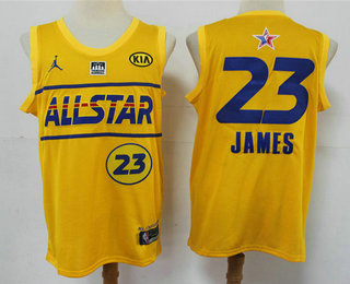 Men's Los Angeles Lakers #23 LeBron James Yellow Western Conference Stitched NBA Jersey