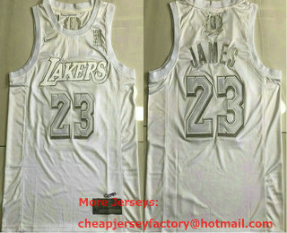 Men's Los Angeles Lakers #23 Lebron James White 2020 MVP Nike AU Stitched NBA Jersey