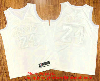 Men's Los Angeles Lakers #24 Kobe Bryant All White AU Nike Jersey