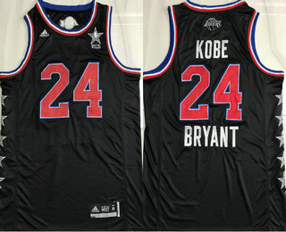 Men's Los Angeles Lakers #24 Kobe Bryant Black 2015 All-Star Game AU Stitched NBA Jersey