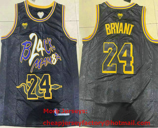 Men's Los Angeles Lakers #24 Kobe Bryant Black Mamba Nike City Edition Stitched Jersey