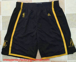 Men's Los Angeles Lakers #24 Kobe Bryant Black Retired Commemorative Soul Swingman Shorts