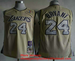 Men's Los Angeles Lakers #24 Kobe Bryant Gold 2020 Hall of Fame Hardwood Classics Soul Throwback Jersey