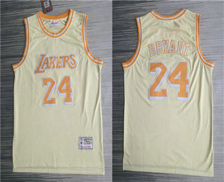 Men's Los Angeles Lakers #24 Kobe Bryant Gold Hardwood Classics Soul Throwback Limited Jersey
