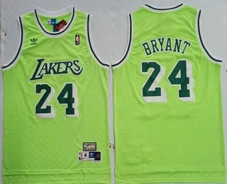 Men's Los Angeles Lakers #24 Kobe Bryant Green Swingman Stitched NBA Throwback Jersey