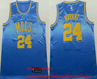Men's Los Angeles Lakers #24 Kobe Bryant MPLS Blue Hardwood Classics Soul Nike Swingman Throwback Jersey