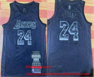 Men's Los Angeles Lakers #24 Kobe Bryant MVP Black 2020 Brand Jordan Swingman Stitched NBA Jersey