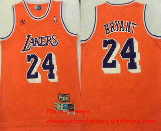 Men's Los Angeles Lakers #24 Kobe Bryant Orange Hardwood Classics Soul Swingman Throwback Jersey