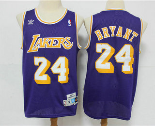 Men's Los Angeles Lakers #24 Kobe Bryant Purple Hardwood Classics Soul Swingman Throwback Jersey
