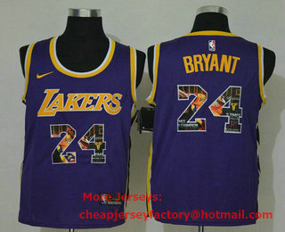 Men's Los Angeles Lakers #24 Kobe Bryant Purple Nike Swingman Stitched NBA Fashion Jersey