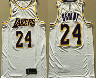 Men's Los Angeles Lakers #24 Kobe Bryant White 2019 Nike AU Swingman ALL Stitched NBA Jersey