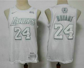 Men's Los Angeles Lakers #24 Kobe Bryant White 2020 MVP Nike Swingman Stitched NBA Jersey