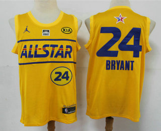 Men's Los Angeles Lakers #24 Kobe Bryant Yellow Western Conference Stitched NBA Jersey