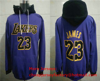 Men's Los Angeles Lakers #3 Anthony Davis NEW Purple Pocket Stitched NBA Pullover Hoodie