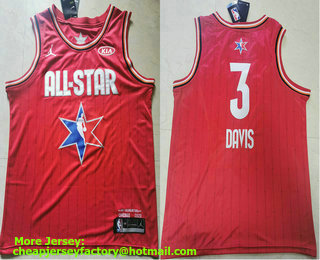 Men's Los Angeles Lakers #3 Anthony Davis Red Jordan Brand 2020 All-Star Game Swingman Stitched NBA Jersey