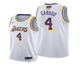 Men's Los Angeles Lakers #4 Alex Caruso 2020 White Finals Stitched NBA Jersey