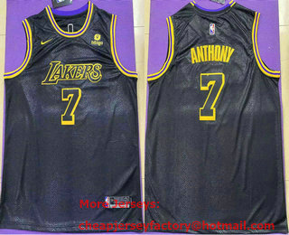 Men's Los Angeles Lakers #7 Carmelo Anthony Black 2021 Nike Swingman Stitched Jersey With NEW Sponsor