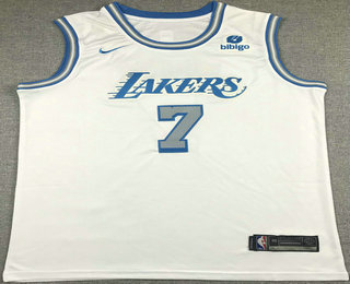 Men's Los Angeles Lakers #7 Carmelo Anthony White 2022 Nike City Edition Stitched Jersey With NEW Sponsor
