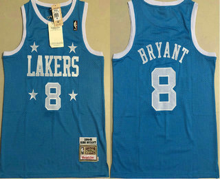 Men's Los Angeles Lakers #8 Kobe Bryant 2004-05 Light Blue Hardwood Classics Soul AU Throwback Jersey