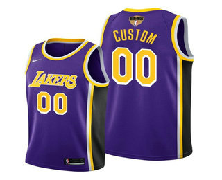 Men's Los Angeles Lakers Active Player 2020 Purple Finals Bound Icon Edition Custom Stitched NBA Jersey