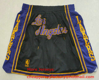 Men's Los Angeles Lakers Black Gold With Los NBA Just Don Swingman Throwback Shorts