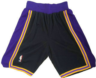 Men's Los Angeles Lakers Black Hardwood Classics Soul Swingman Throwback Shorts