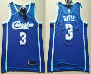 Men's Los Angeles Lakers Concept Crenshaw #3 Anthony Davis Blue Nike Swingman Stitched NBA Jersey