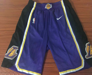 Men's Los Angeles Lakers Purple 2018-2019 Nike Swingman Stitched NBA Shorts