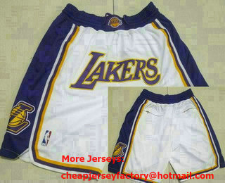 Men's Los Angeles Lakers White Just Don Shorts